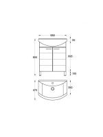 Lavabo sa ormarićem 65cm Lineart-Figaro 0944 - 2