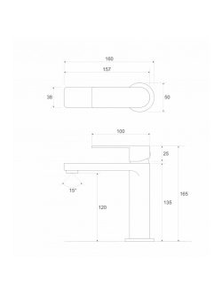 Baterija za lavabo Minotti Copen Nook C-01-100MB-BTG 1
