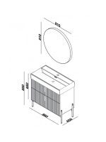 Lavabo sa ormarićem 85cm Lineart Jazz JZZ0850W.BS 2