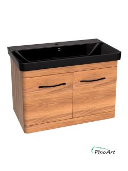 Crni lavabo sa ormarićem-drvo PinoArt Luxor-80V