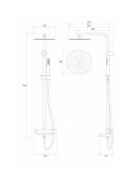 Usponski tuš okrugli set Copen Nook C-01-110BTG 1
