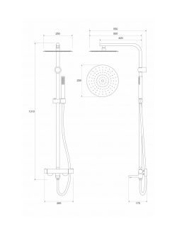 Usponski tuš okrugli set Copen Nook C-01-110MB 1