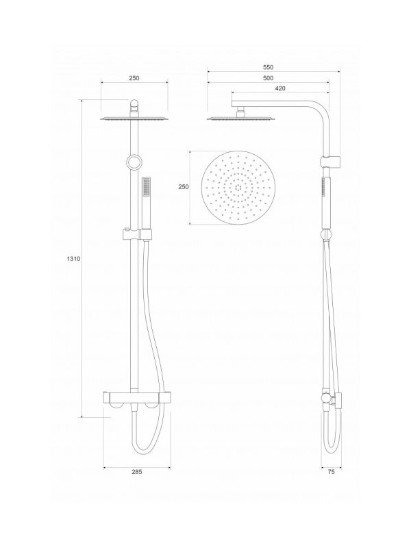 Usponski tuš set Copen Nook C-01-112BTG 1