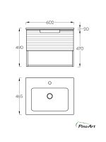 Lavabo sa ormarićem PinoArt Piedra 60HOR-1042-3
