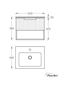 Lavabo sa ormarićem PinoArt Piedra 60VER-1052-3