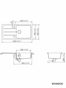 Granitna sudopera Fromhaus D100L 100x50cm Siva-2