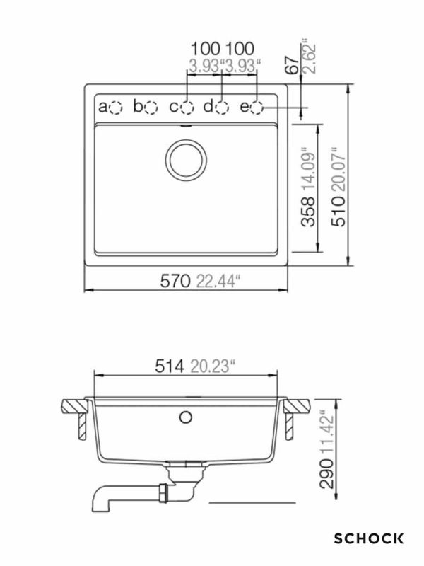 Granitna sudopera Nemo N100 57x51cm Crna-2