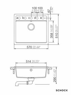 Granitna sudopera Nemo N100S 49x51cm Crna-2