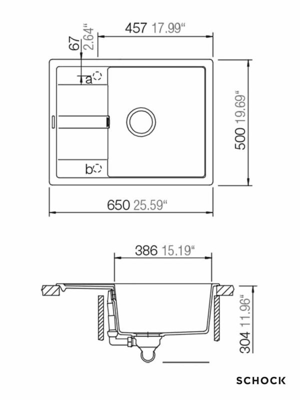 Granitna sudopera Ronda D100L 65x50cm Pesak-2