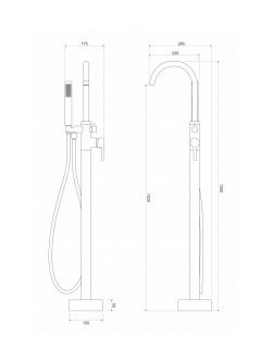 Baterija za samostojeću kadu Copen C-01-910CR - 1