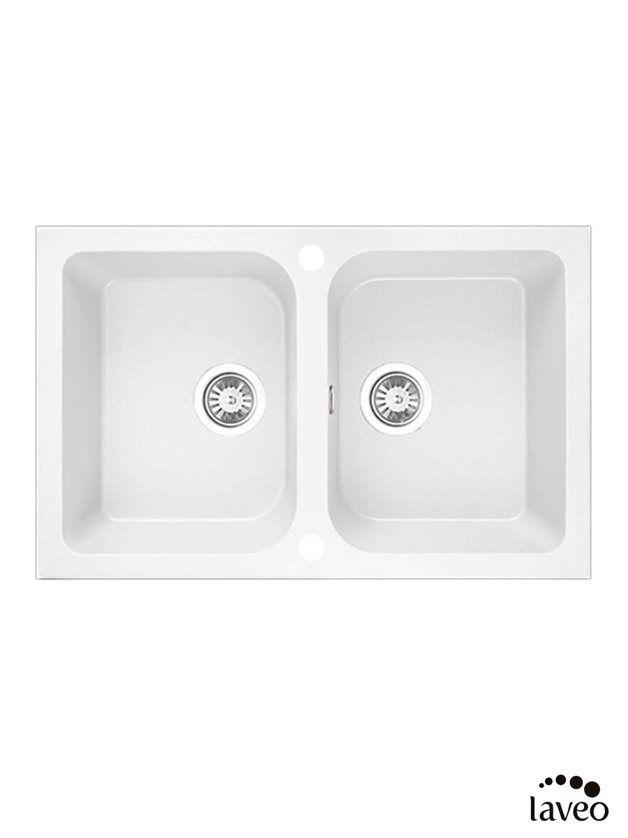Granitna sudopera dupla Celia 76x48cm Bela Granitna sudopera dupla Celia 76x48cm Bela
