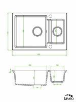 Granitna sudopera Celia 65x44cm Crna Laveo-2