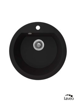 Granitna sudopera Dafne 51cm okrugla Mat-Crna