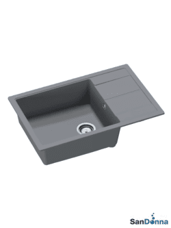 Granitna sudopera EWELINA 78x50cm Siva grafit ugradna