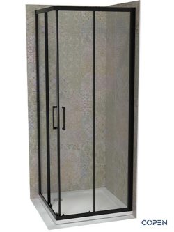 Crna tuš kabina Atlas-Pro 90x90x195