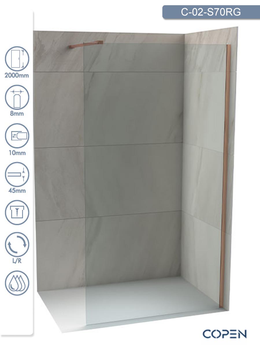 Walk-in paravan Monte Copen 70x200cm C-02-S70RG Walk-in paravan Monte Copen 70x200cm C-02-S70RG