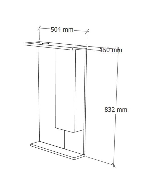 Ogledalo sa ormarićem Duru 50cm Quartz K-Jo-2