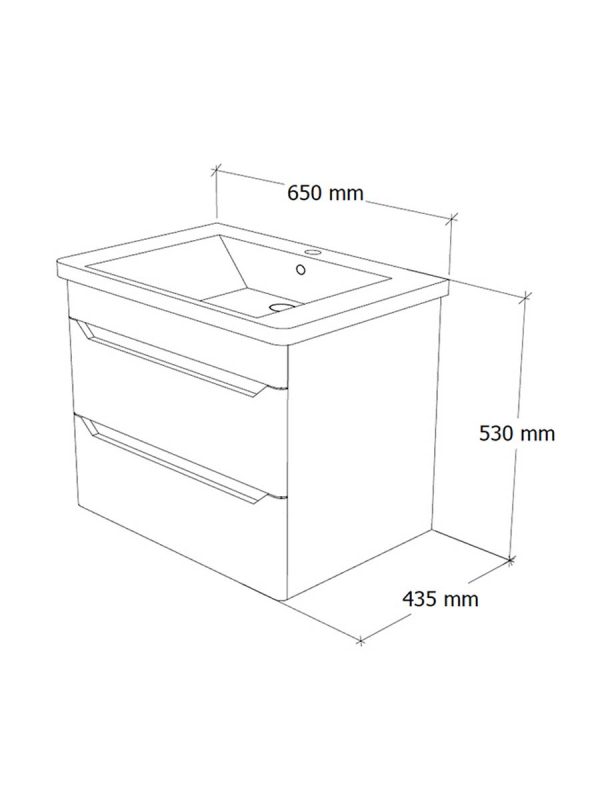 Lavabo sa ormarićem Sharp 65cm Quartz K-Jo-2