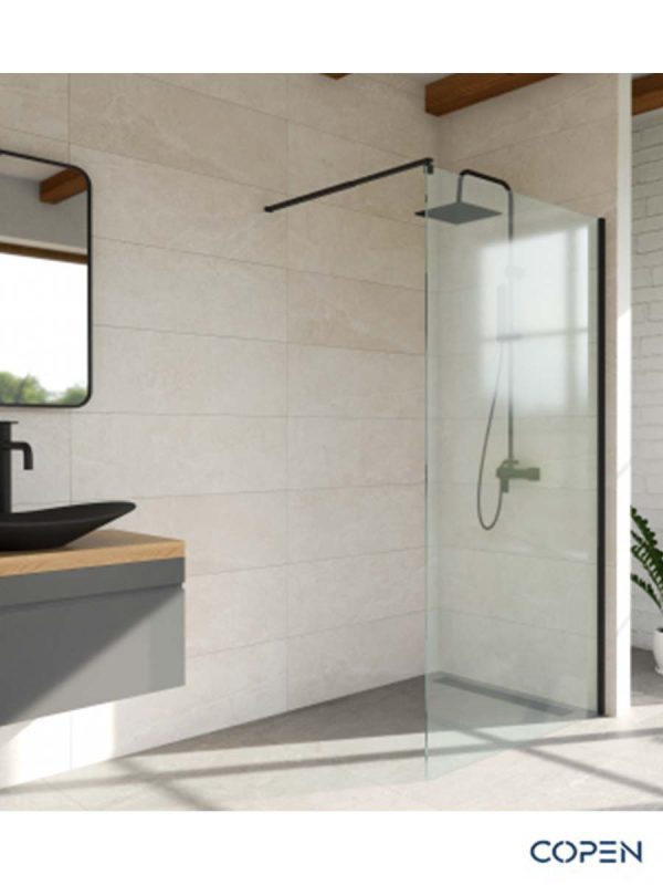 Walk-in paravan crni Copen Monte 90x200cm-2