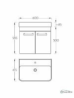 Lavabo sa ormarićem PinoArt Neon 60cm beton-2