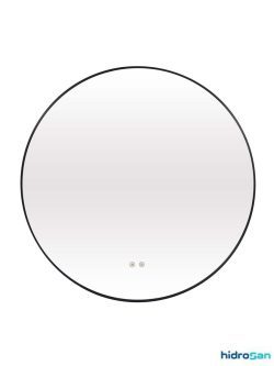 Led ogledalo crni ram antifog fi80cm Hidro