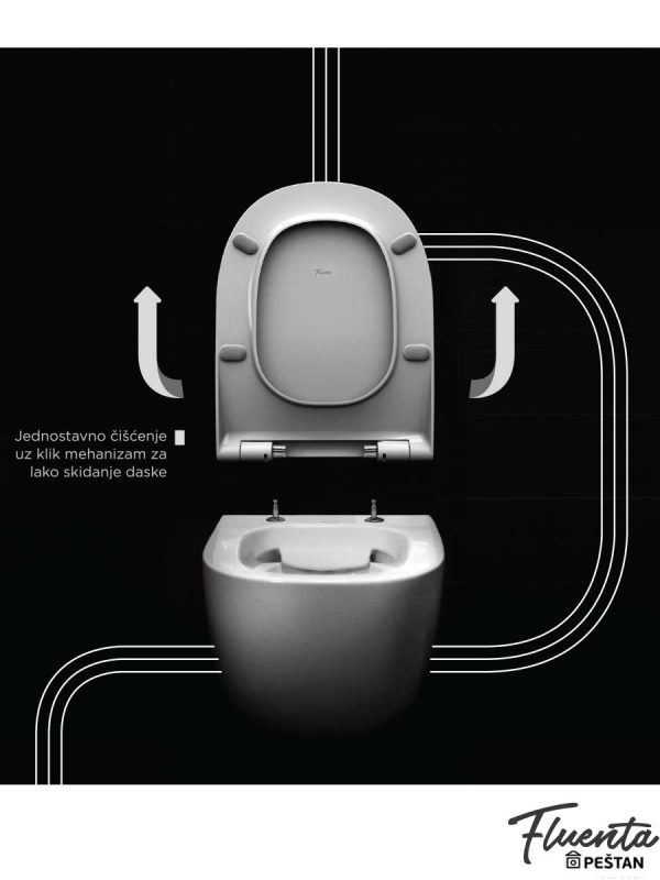 Wc šolja konzolna Fluenta Peštan Rimless A -5