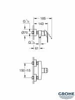 Baterija za tuš kadu EuroSmart 33555003-3