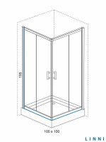 Tuš kabina Ideal Linni 100x100x195cm 6mm staklo-2