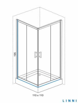 Tuš kabina Ideal Linni 110x110x195cm 6mm staklo-2