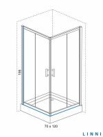 Tuš kabina Ideal Linni 70x120x195cm 6mm staklo-2