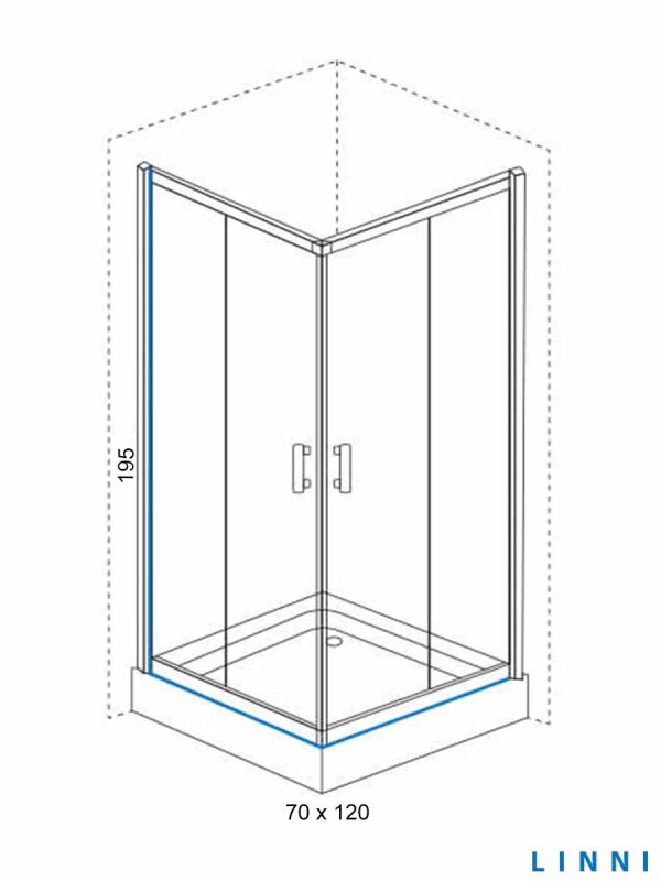 Tuš kabina Ideal Linni 70x120x195cm 6mm staklo-2