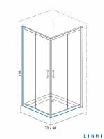 Tuš kabina Ideal Linni 70x90x195cm 6mm staklo-2