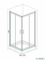 Tuš kabina Ideal Linni 90x120x195cm 6mm staklo-2