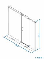 Tuš paravan-vrata 200x200 Elegance Linni 8mm-2