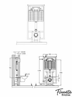 Ugradni vodokotlić Fluenta Fit Peštan - 80mm-2
