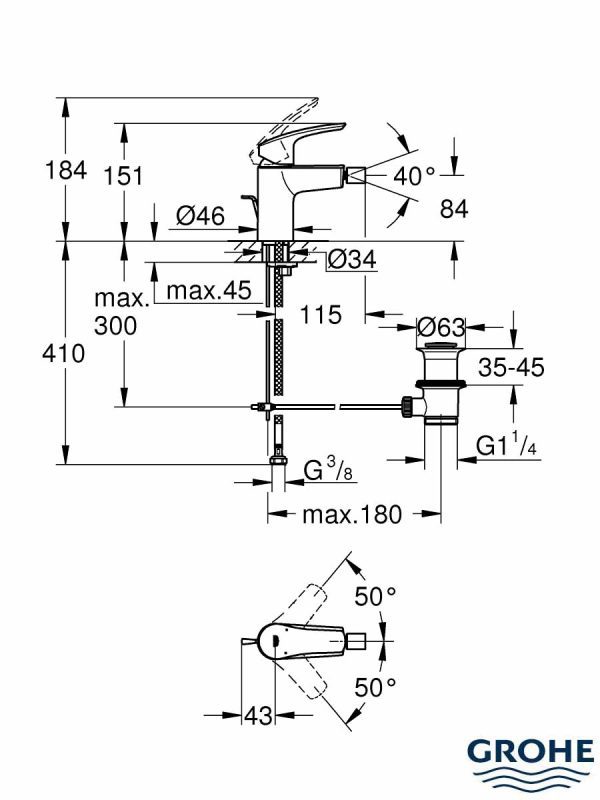 Baterija za bide EuroSmart crna mat 329292433 -3