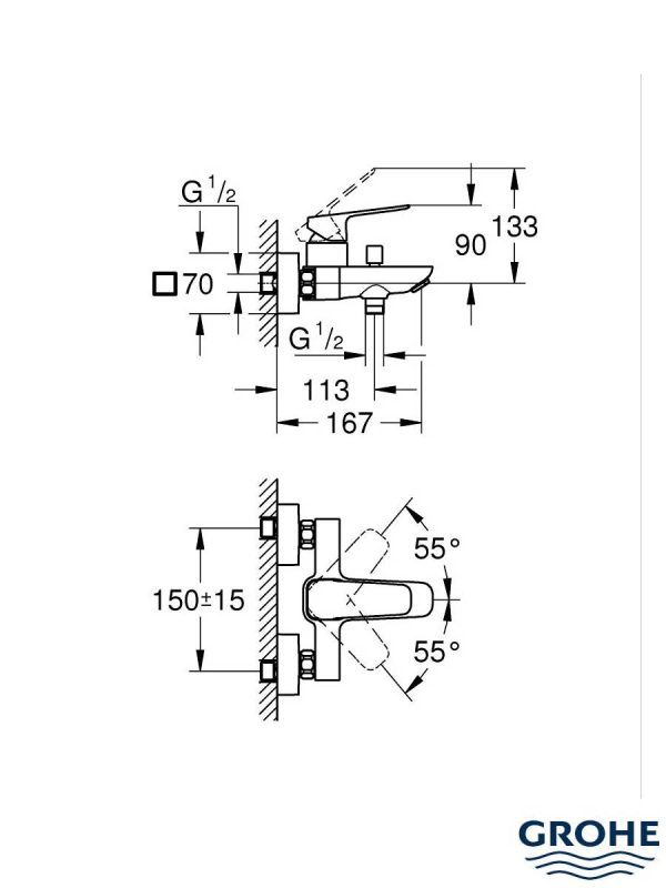 Baterija za kadu Cubeo crna mat 1018132430-3