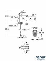 Baterija za lavabo S EuroSmart crna mat 239222433-3
