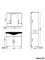 Lavabo sa ormarićem 80cm Uniline Moda-2