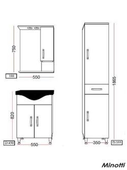 Ogledalo sa ormarićem 55cm Uniline Moda-2