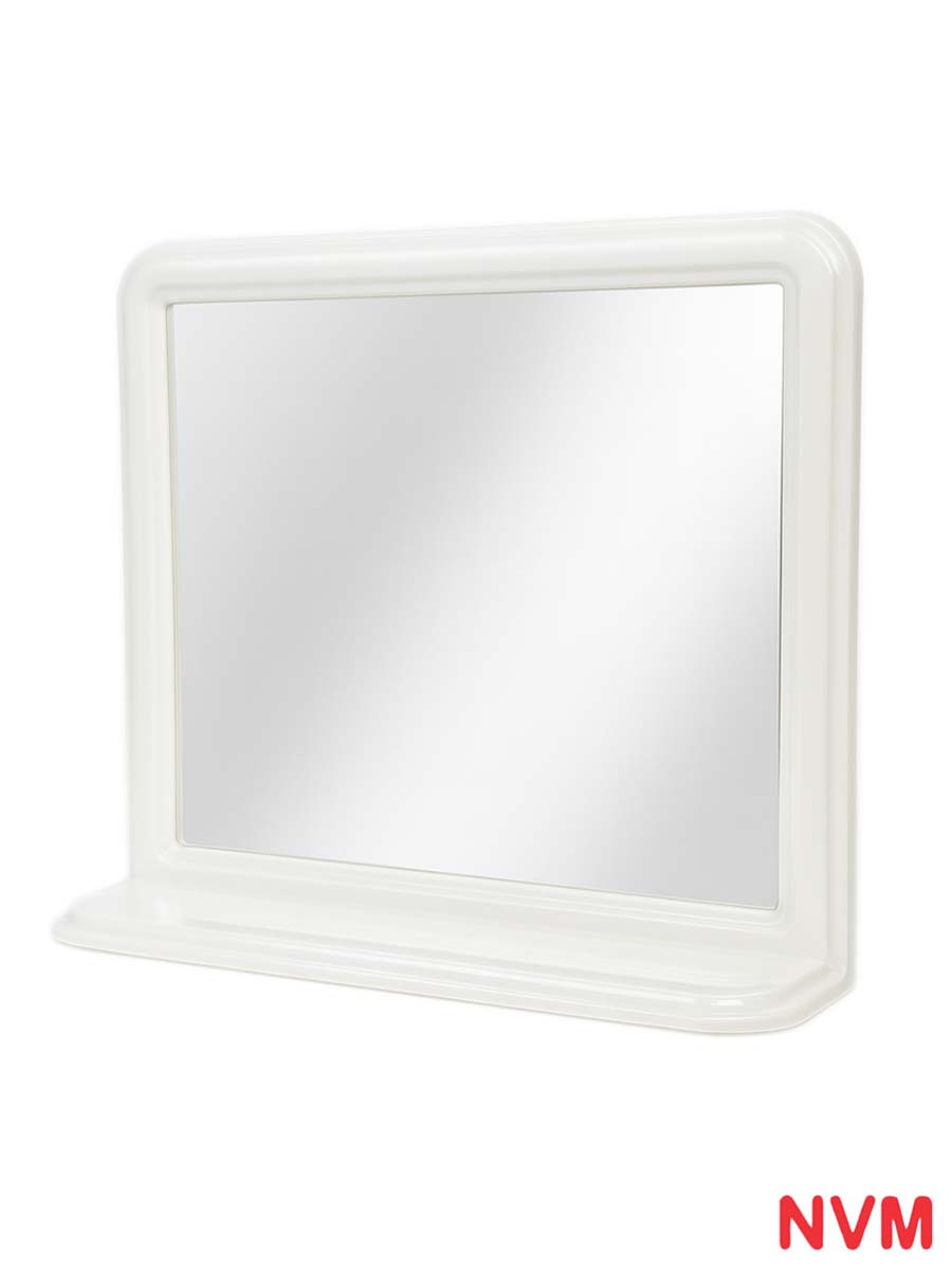 Ogledalo 56x50cm beli ram sa etažerom NVM Ogledalo 56x50cm beli ram sa etažerom NVM