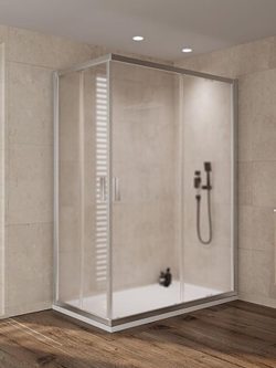 Tuš kabina Venus srebrna 80x120x200cm 6mm činčila