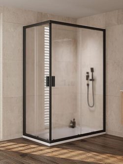 Tuš kabina Venus crna 70x110x200cm 6mm činčila