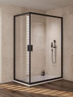 Tuš kabina Venus crna 80x110x200cm 6mm činčila