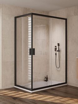 Tuš kabina Venus crna 80x140x200cm 6mm providno