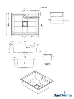 Granitna sudopera Lumine 61x50cm Crna mat-2