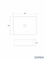 Lavabo nadgradni 47x36cm Copen C-15-211MB crna-4