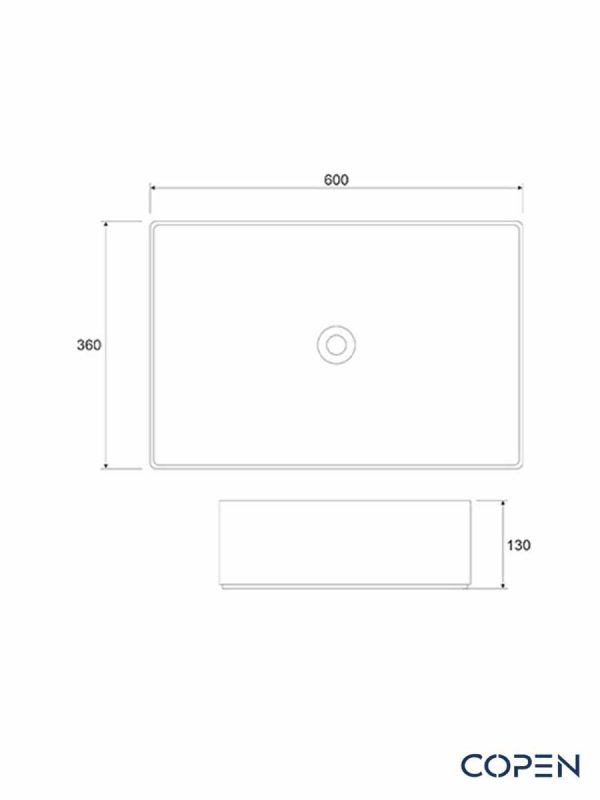 Lavabo nadgradni 60x36cm Copen C-15-212MB-2