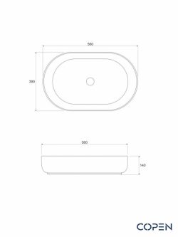 Lavabo nadgradni 56x39cm Copen C-15-213-2