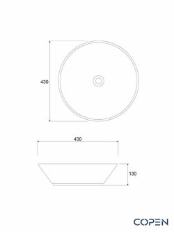 Lavabo nadgradni ∅43cm Copen C-15-215MG siva-2